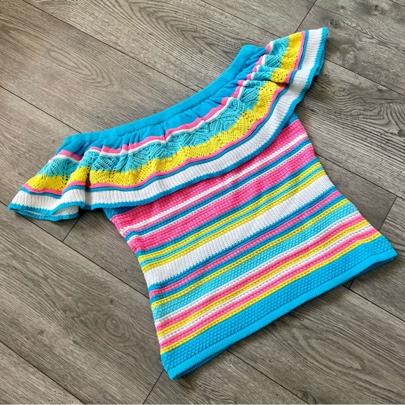 NWT Lilly Pulitzer Canaria Off Shoulder Sweater Top S - Picture 2 of 5